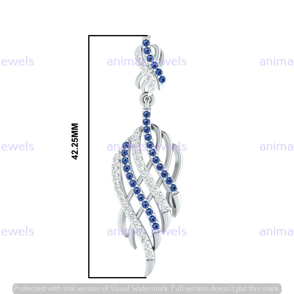 1.20 CT Round Simulated Blue Sapphire Drop Dangle Earrings 925 Sterling Silver