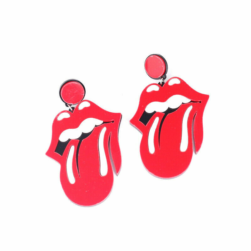 Rock and Roll Music Themed Exaggerated Acrylic Dangle Earrings