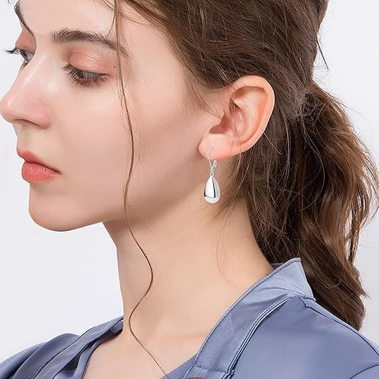 Teardrop Leverback Earrings for Women Waterdrop Tear Drop Dangle Earrings Jew…