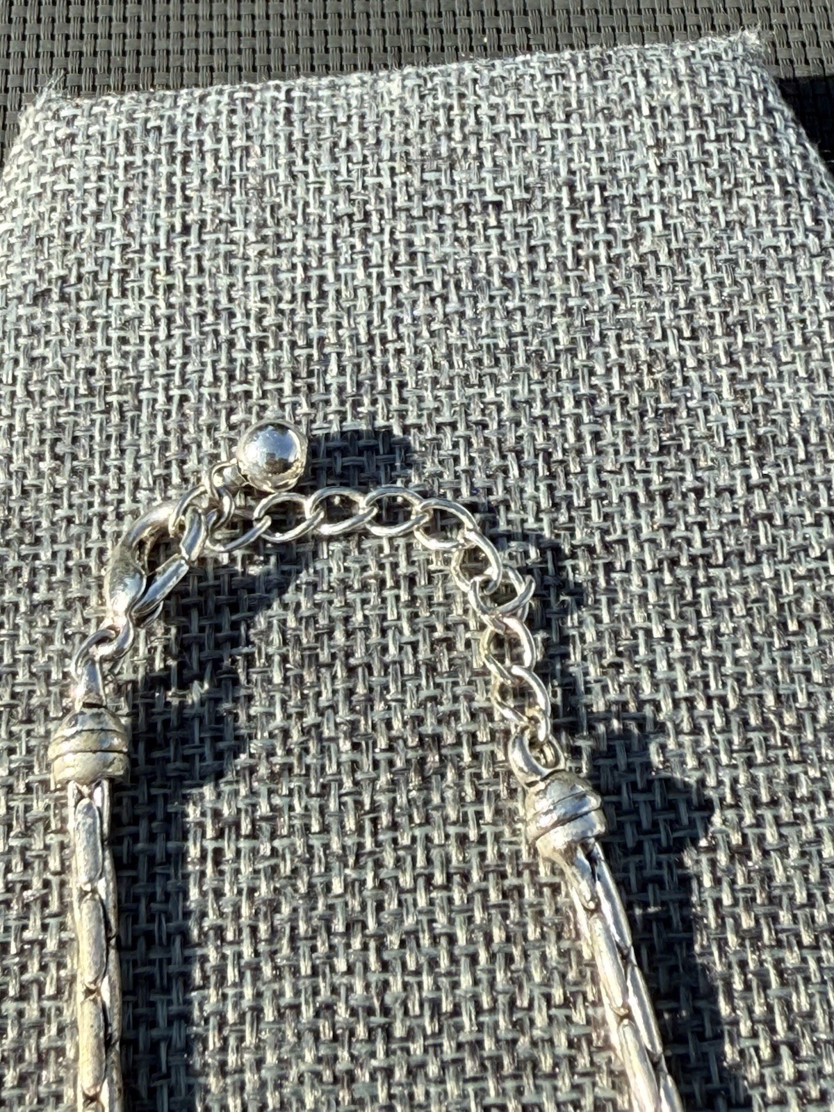 Silver & Gold Toned 17.5” Chain w/ Pendant & Matching Earring Set Ornate