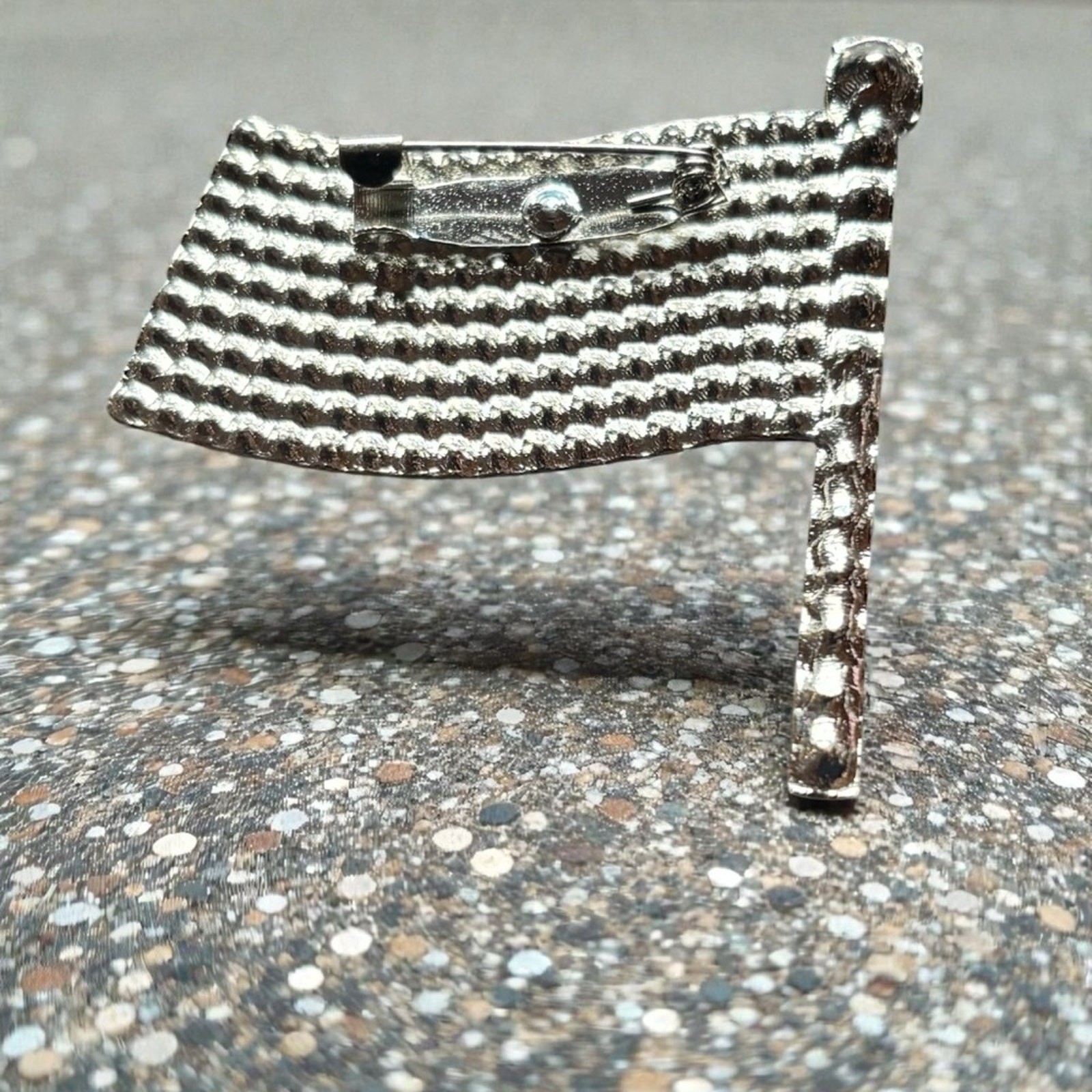 Red, White , and Blue Rhinestone USA Patriotic Flag Brooch