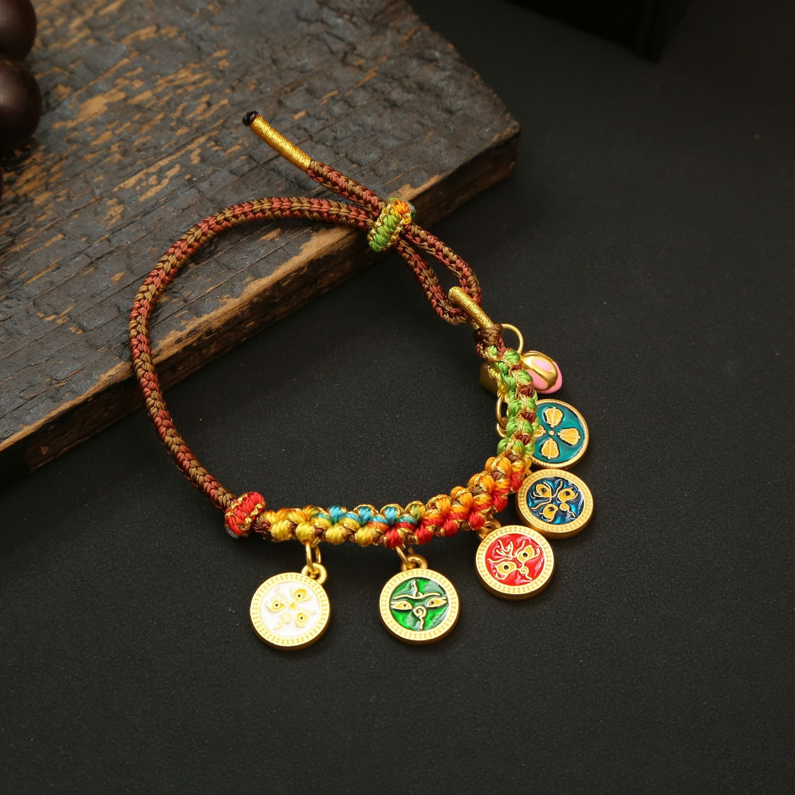 Tibetan Thangka Wulu Weishen Ladies Band Rope Body Protection Bracelet amulet