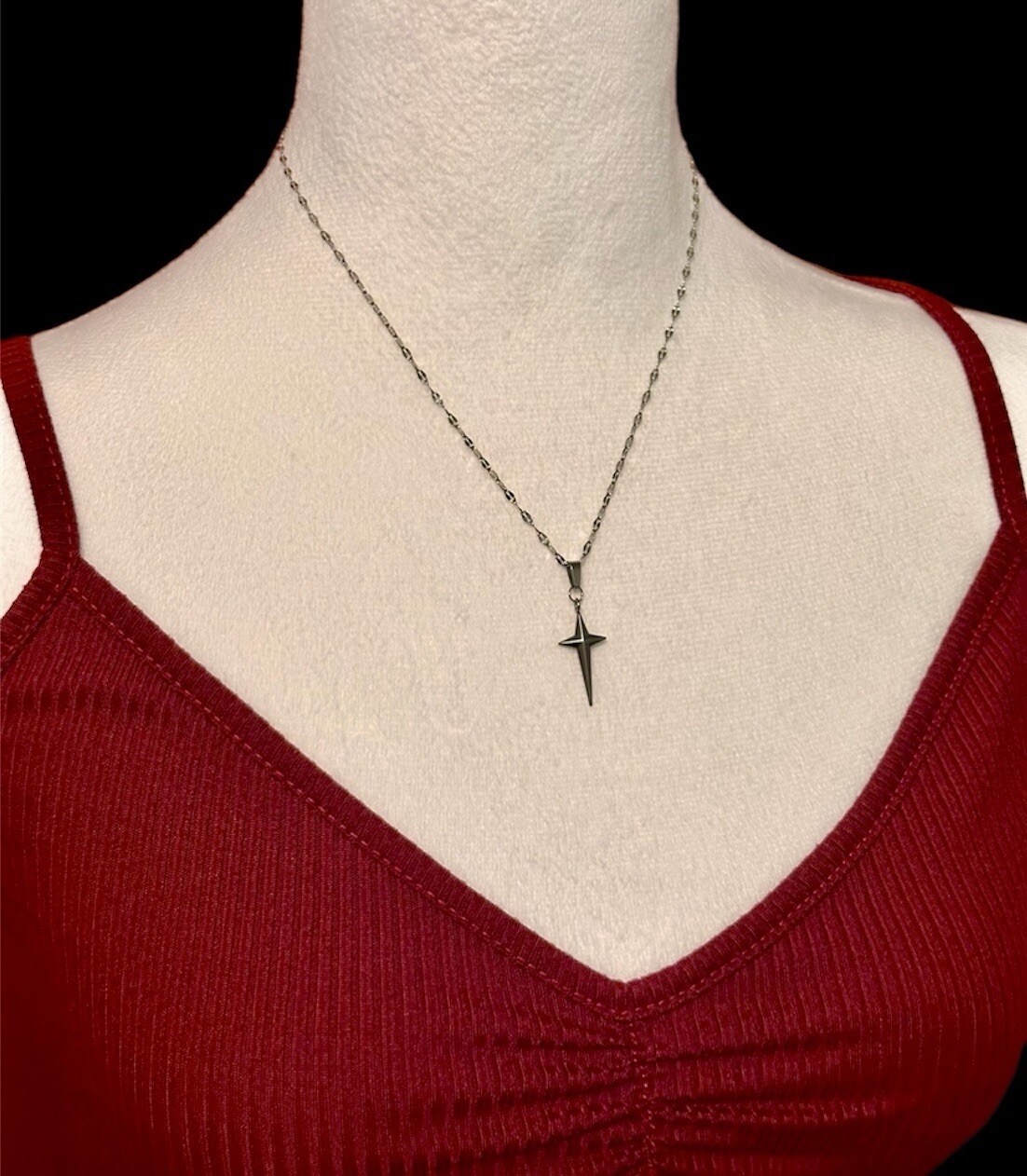 North Star Pendant Stainless Steel Necklace Minimalist Choker Jewelry Gifts