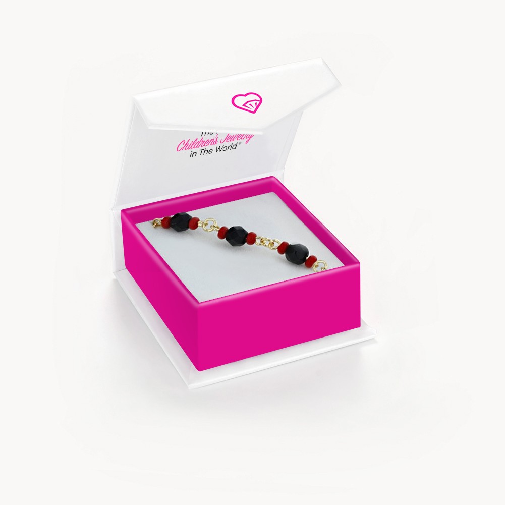 Simulated Azabache Lucky Charm Bracelet Mal de Ojo Protection for Women 7″