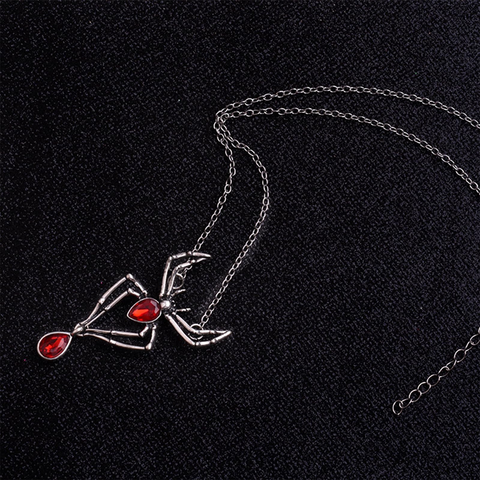 Women’s Gothic Halloween Jewelry Set — Black Bat & Spider Pendant Collar Neck…