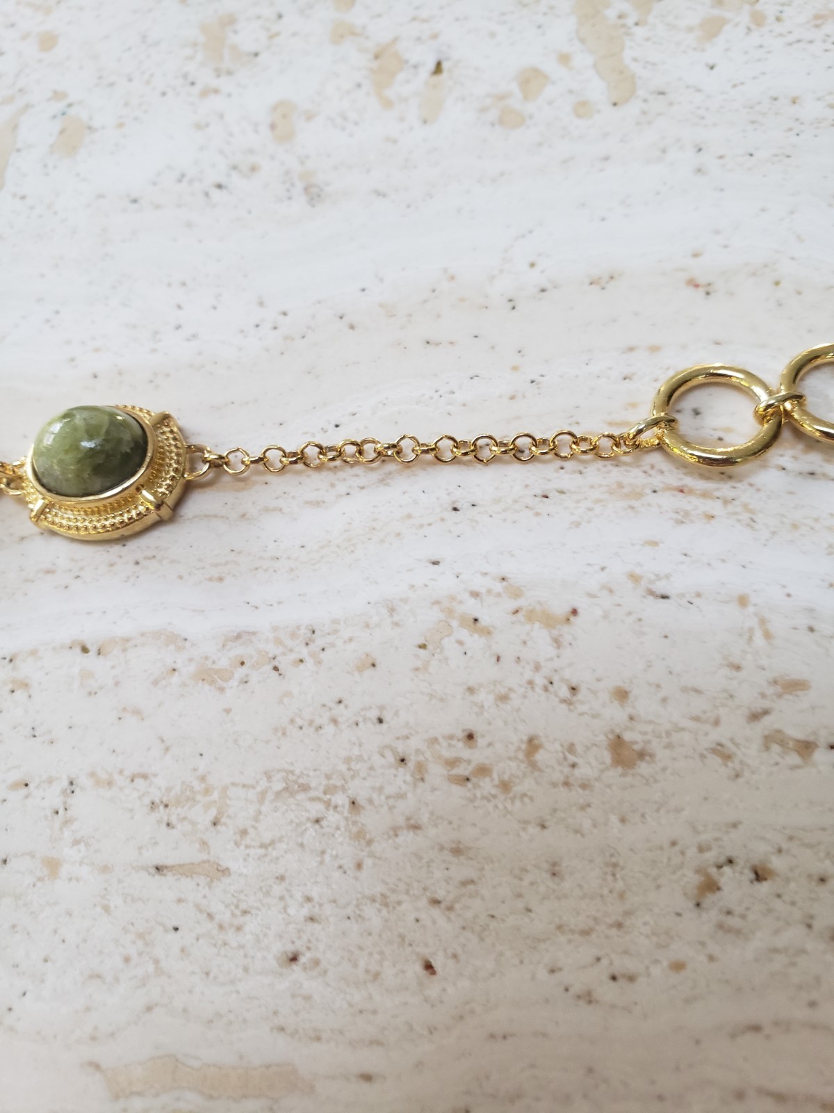 Natural Irish Marble, Adjustable Bracelet size 15cm/ 6″ to 20cm/ 7.5″- New.