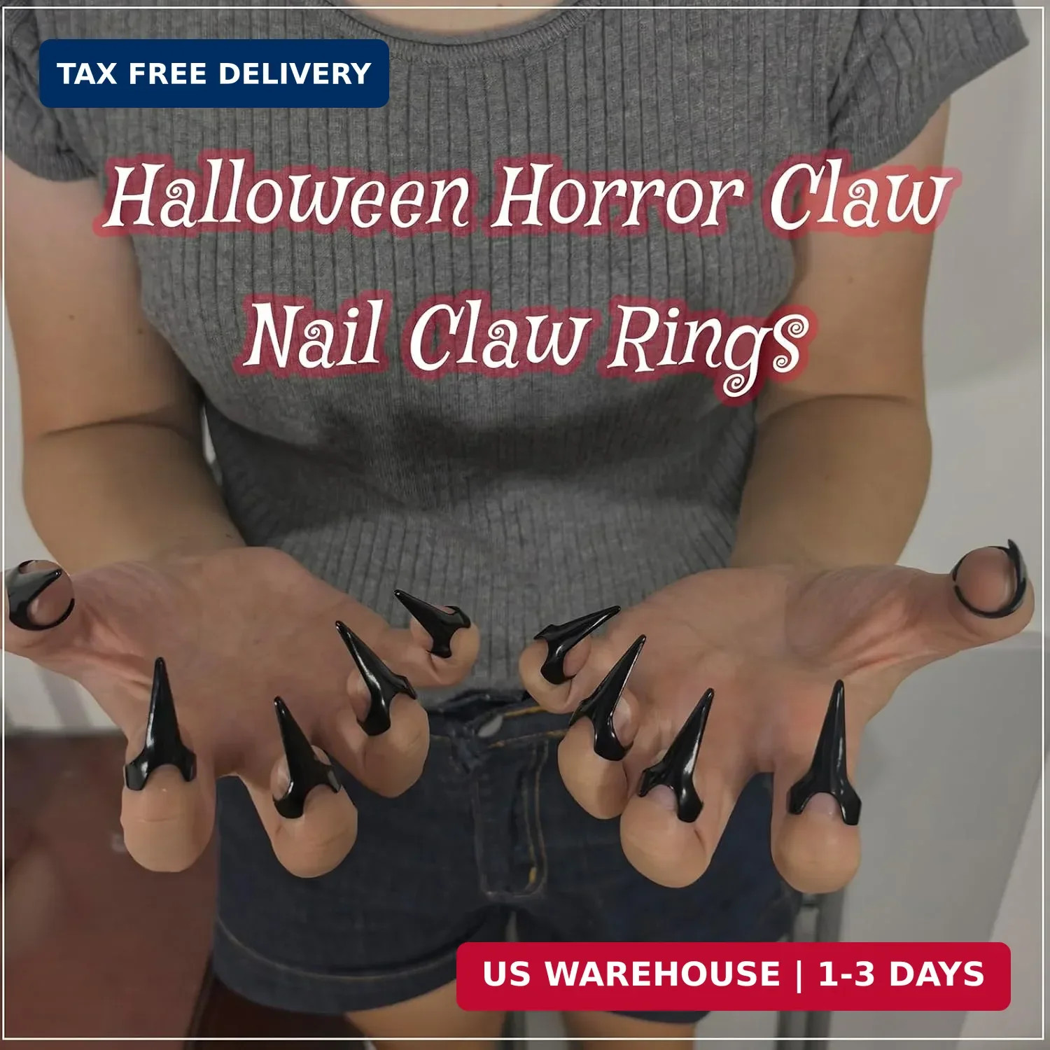 Finger Claws Rings Full Finger Set Retro Metal Nail Punk Rock Fingernail Armor G