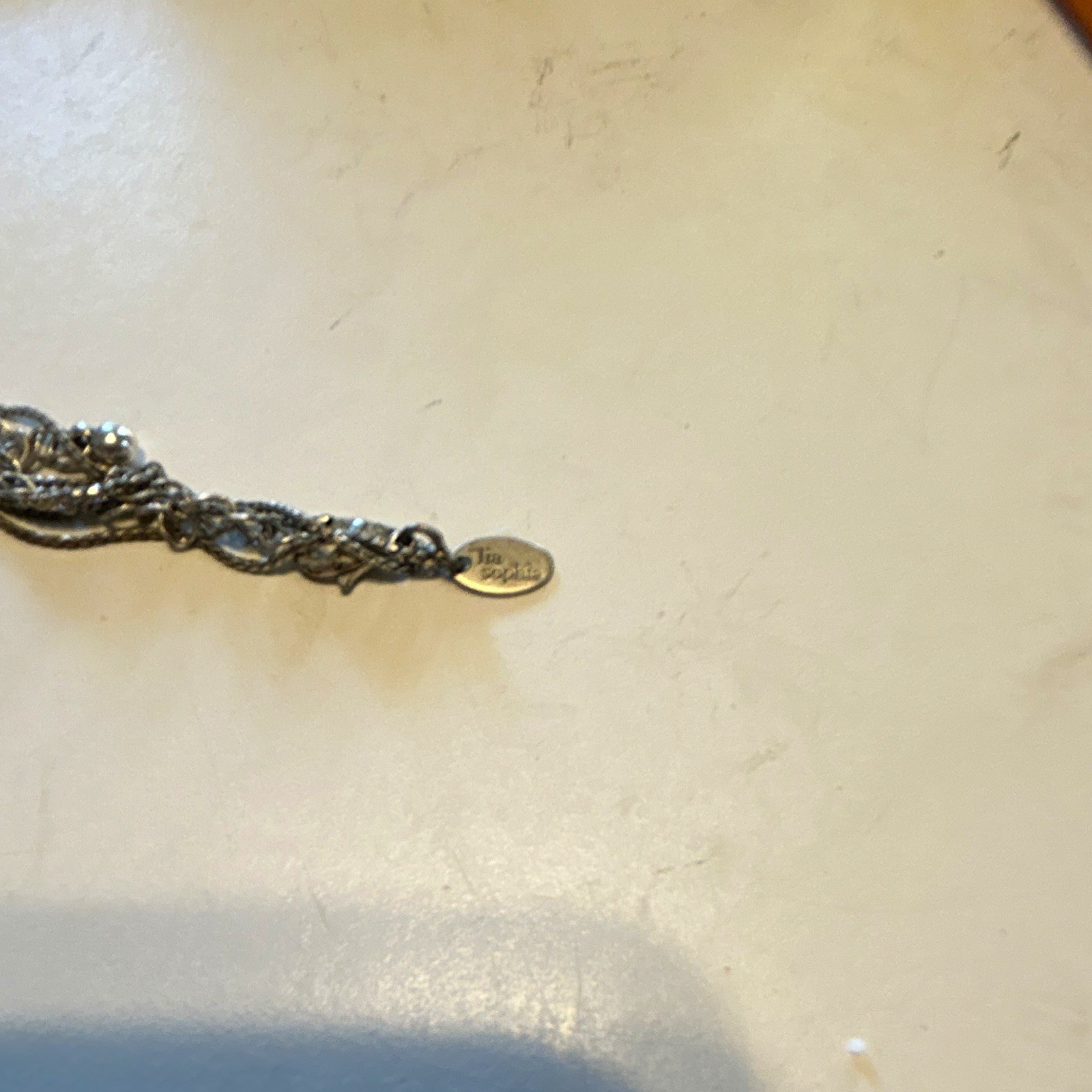 Silver Tone Snake Chain Necklace Heart Love Multi-Charm Pendant Metal No Stone