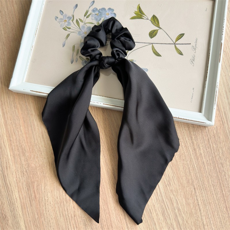 Satin Hair Scarf Large Bowknot Head Bands Women Elegant Brown Scarf Hair Bands