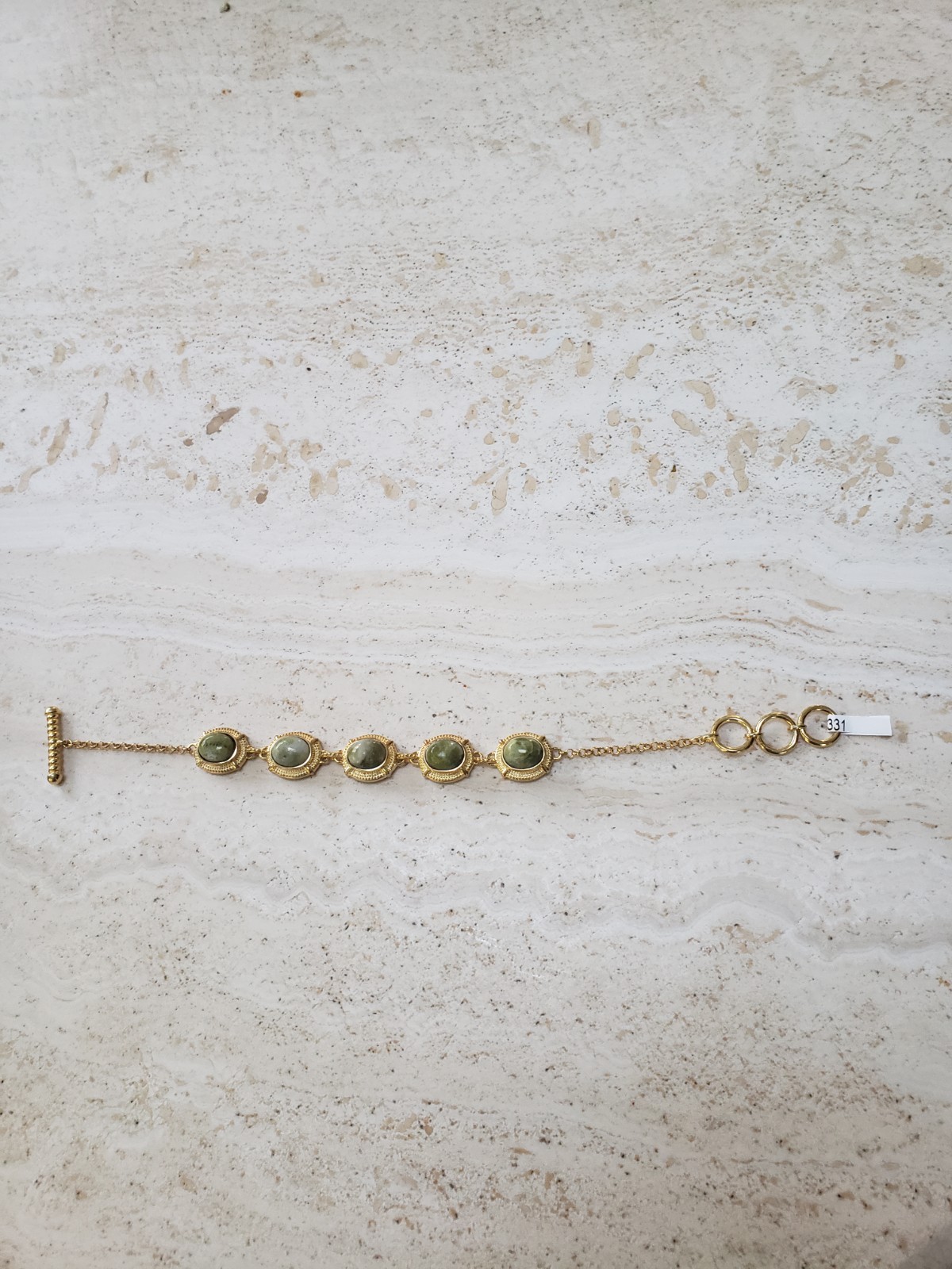 Natural Irish Marble, Adjustable Bracelet size 15cm/ 6″ to 20cm/ 7.5″- New.