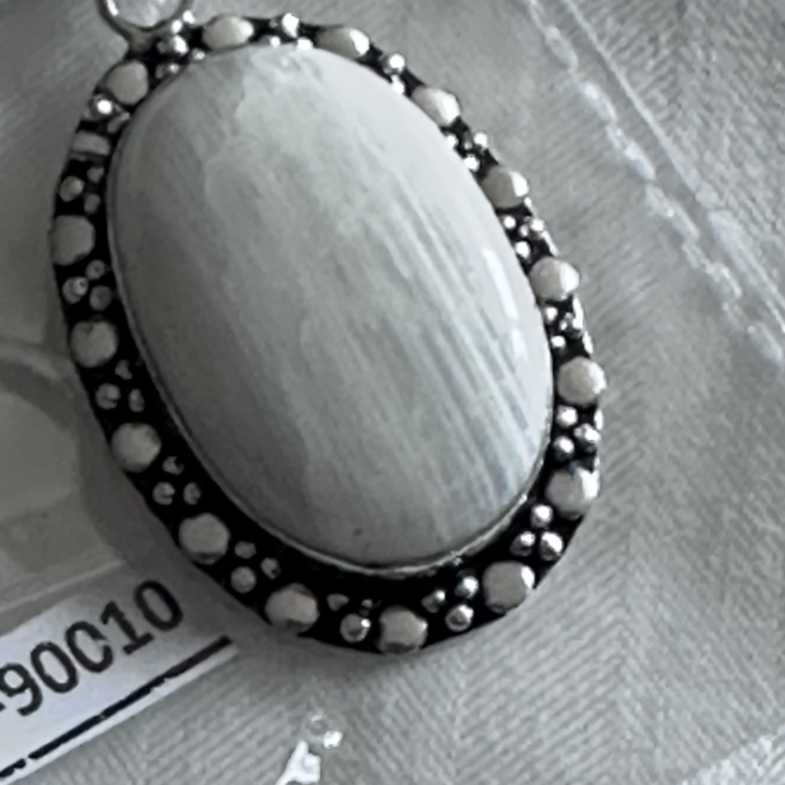 Rainbow Moonstone Blue Flash Pendant High Polished Silver Tone Bezel Gemstone