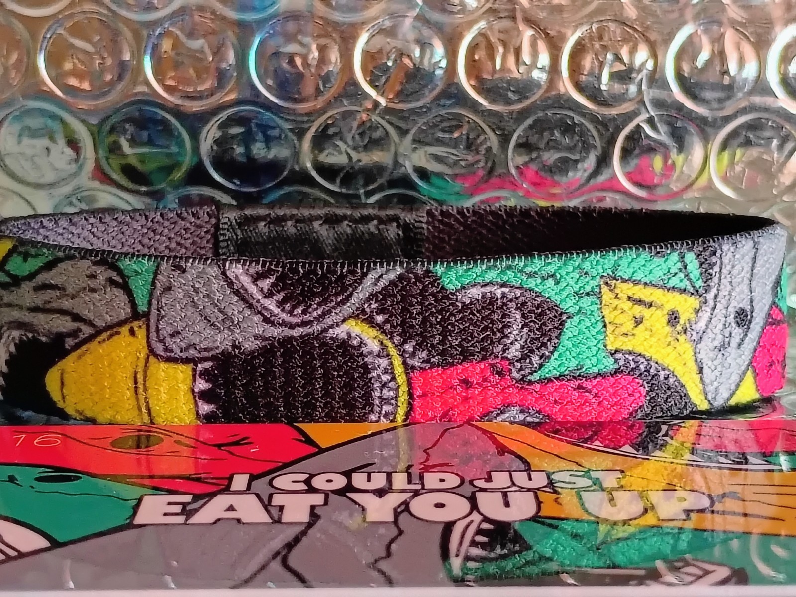 ZOX “I COULD JUST EAT YOU UP” Strap W/ Card. (Size Medium) -Silver
