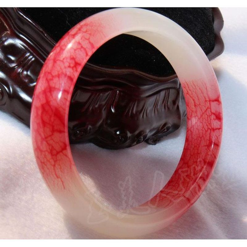 2.2-2.4in Natural Genuine Red Chicken Blood Jade Jadeite Bangle Bracelet Fashion