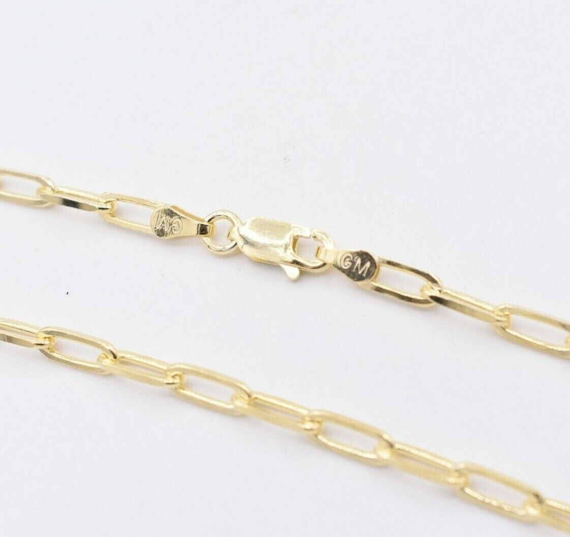 3.5mm Paperclip Link Chain Necklace 14K Yellow Gold