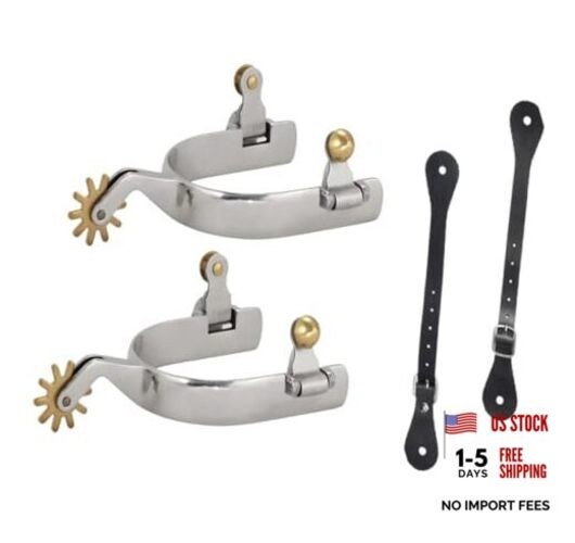 Western Spurs | Stainless Steel Spurs with Copper Rowel & Rotating Gear | 6