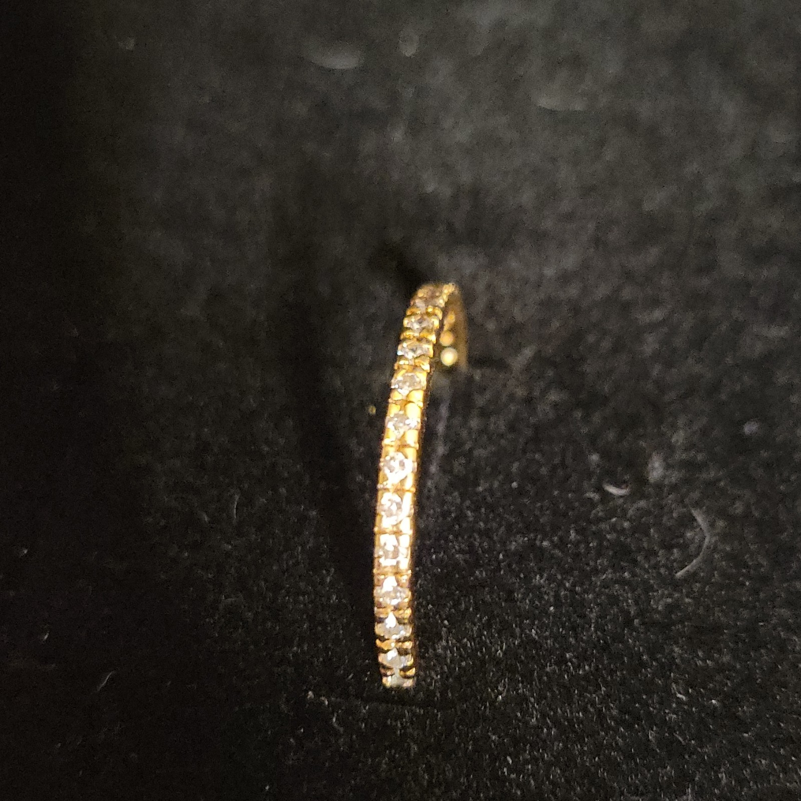 Vintage 925 Sterling Silver Gold Vermeil CZ Eternity Band Ring Size 11