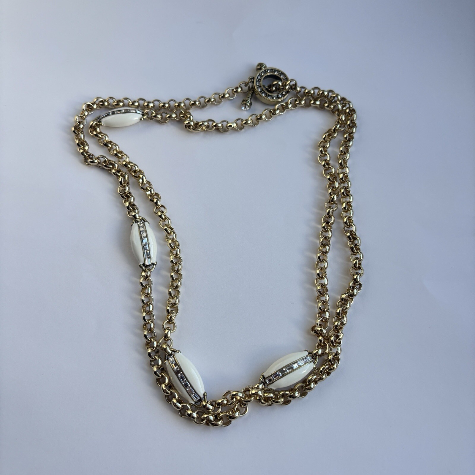 HEIDI DAUS X Dome Long Strand (4 Stations/White/Toggle-Closure) Chain Necklace