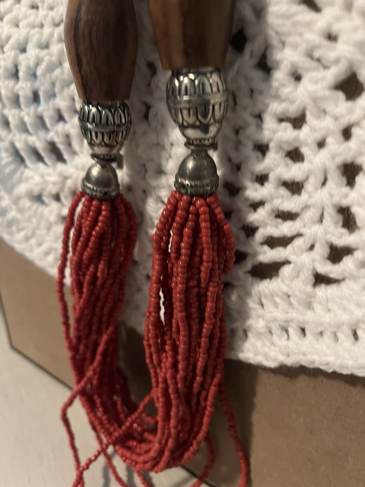 Bohemian Boho Style Chunky Wood Beaded Necklace