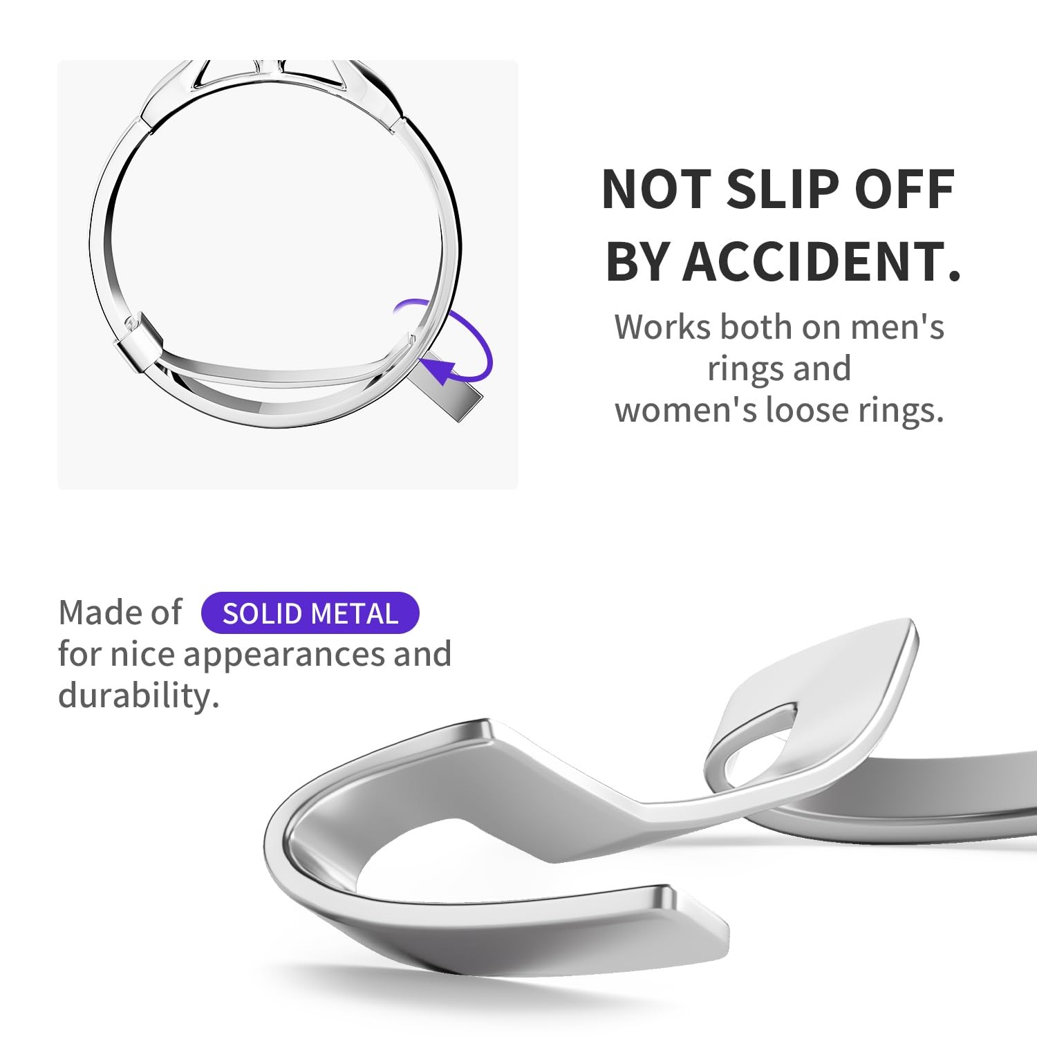 ELETIUO Filled Metal Ring Guard Set for Loose Rings,12 Pack 3 Sizes for Diffe…