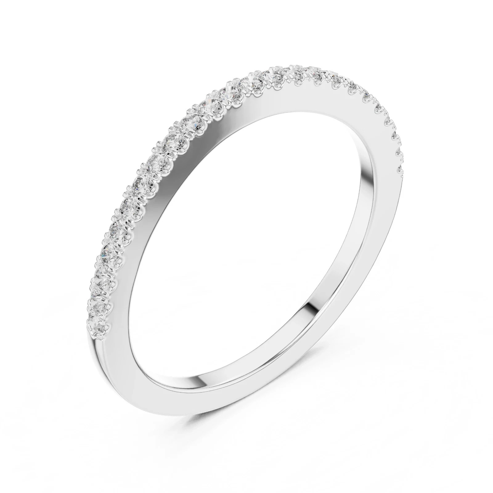 0.21 Ct Round Cut Lab Created Diamond Eternity Band Ring 14K White Gold