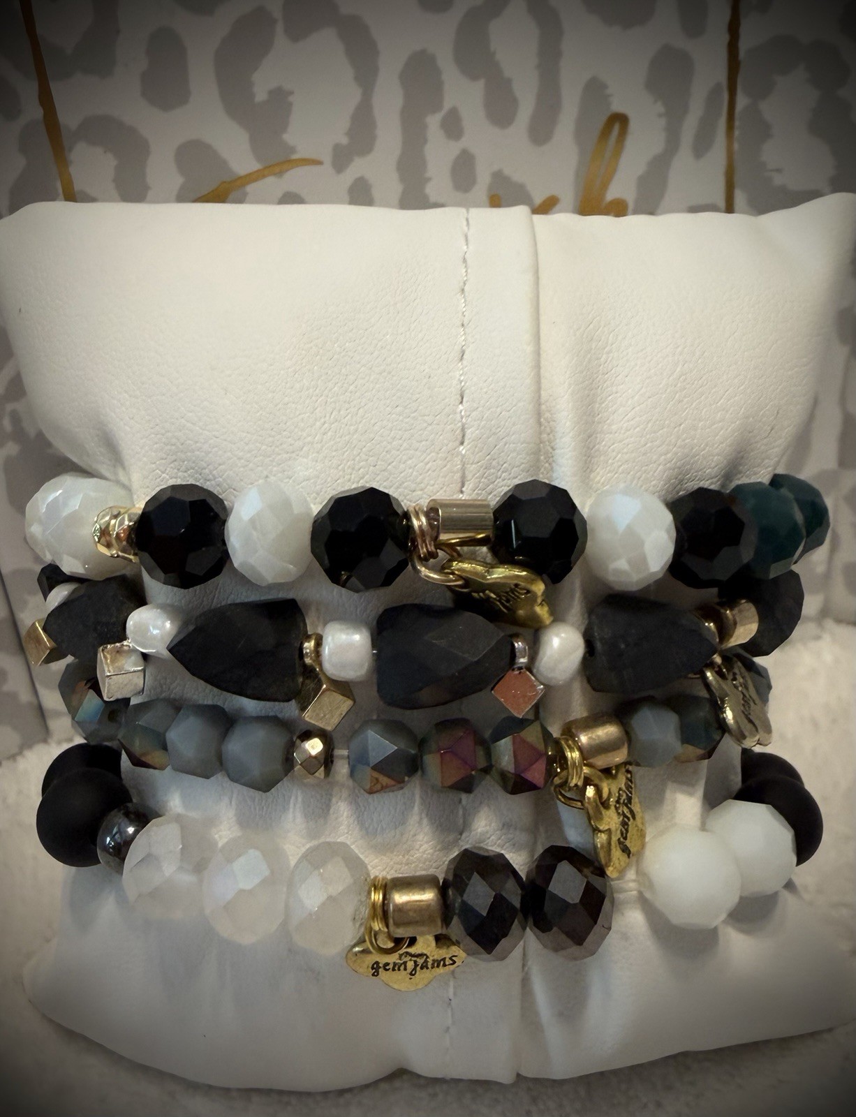 NEW! ERIMISH BRACELETS 5 pc stack – Orange, Green & Gold Halloween Skulls