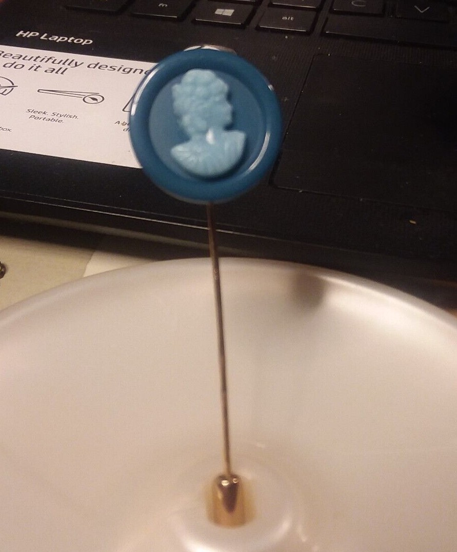Blue on Blue Cameo Lapel/Hat Stick Pin 08-01-2022