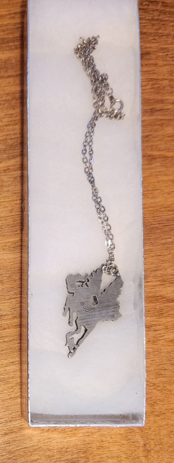Vintage JJ Jonette Jewelry Pewter Pegasus Pendant Necklace Flying Winged Horse