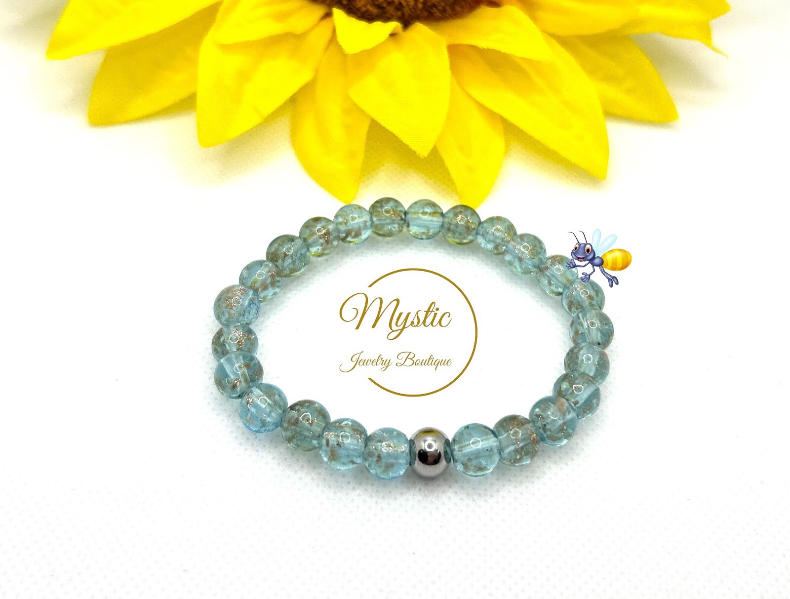 Mystic Firefly bracelet lampwork luminous glass glow in the dark