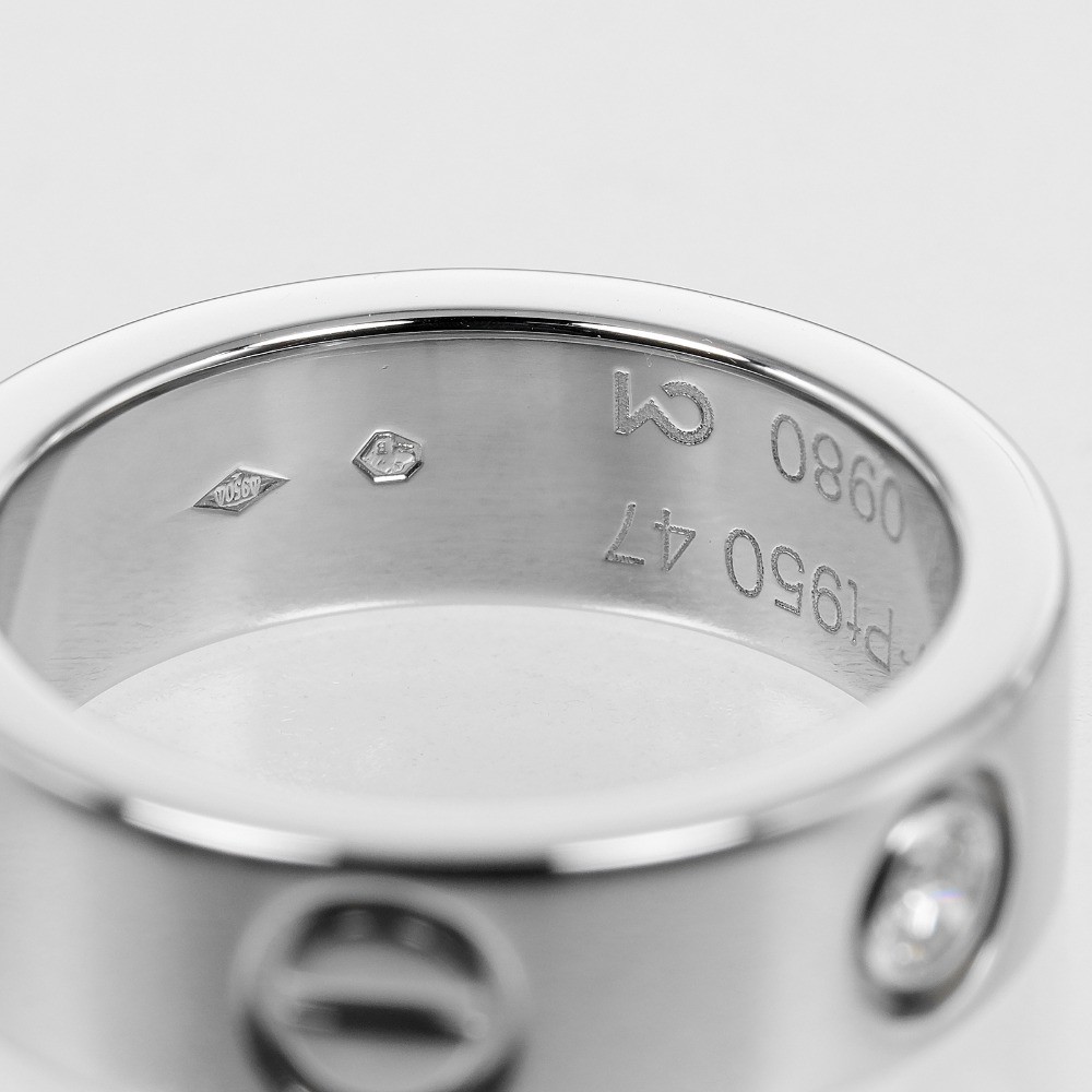 CARTIER Love Classic Model Ring Pt950Platinum/diamond #4.1(US Size) 10.6g …