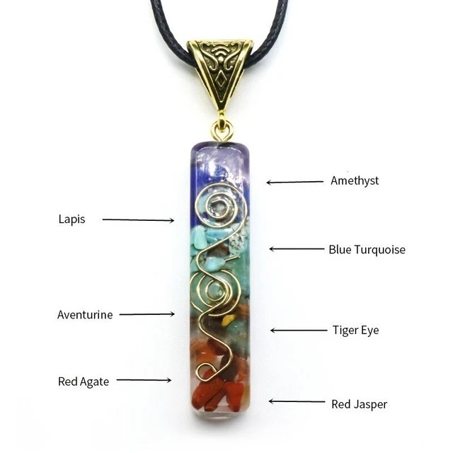 7 Chakra Orgone Pendant Energy Healing EMF Protection Pendant Unisex Necklace