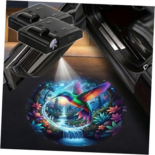2PCS Car Door Lights Projector, Magnetic Logo Projector Door Hummingbird