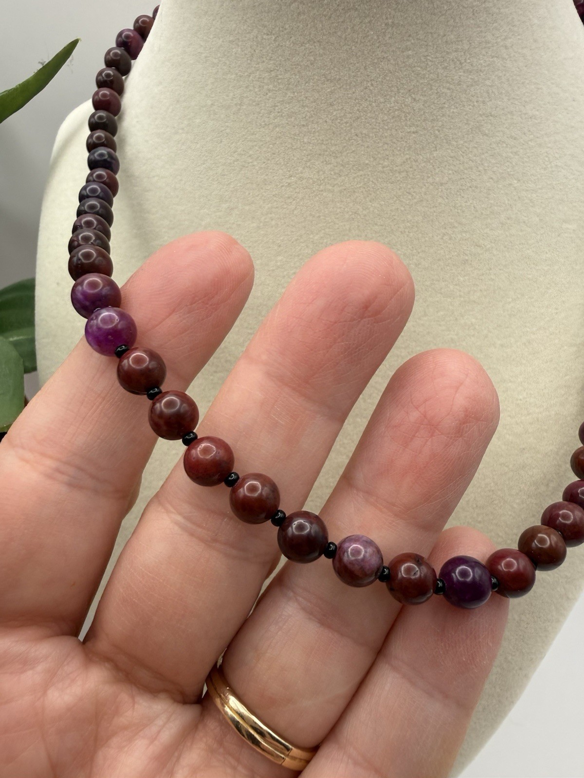Sugilite Gemstone Necklace | 6mm Beads | 18 Inch