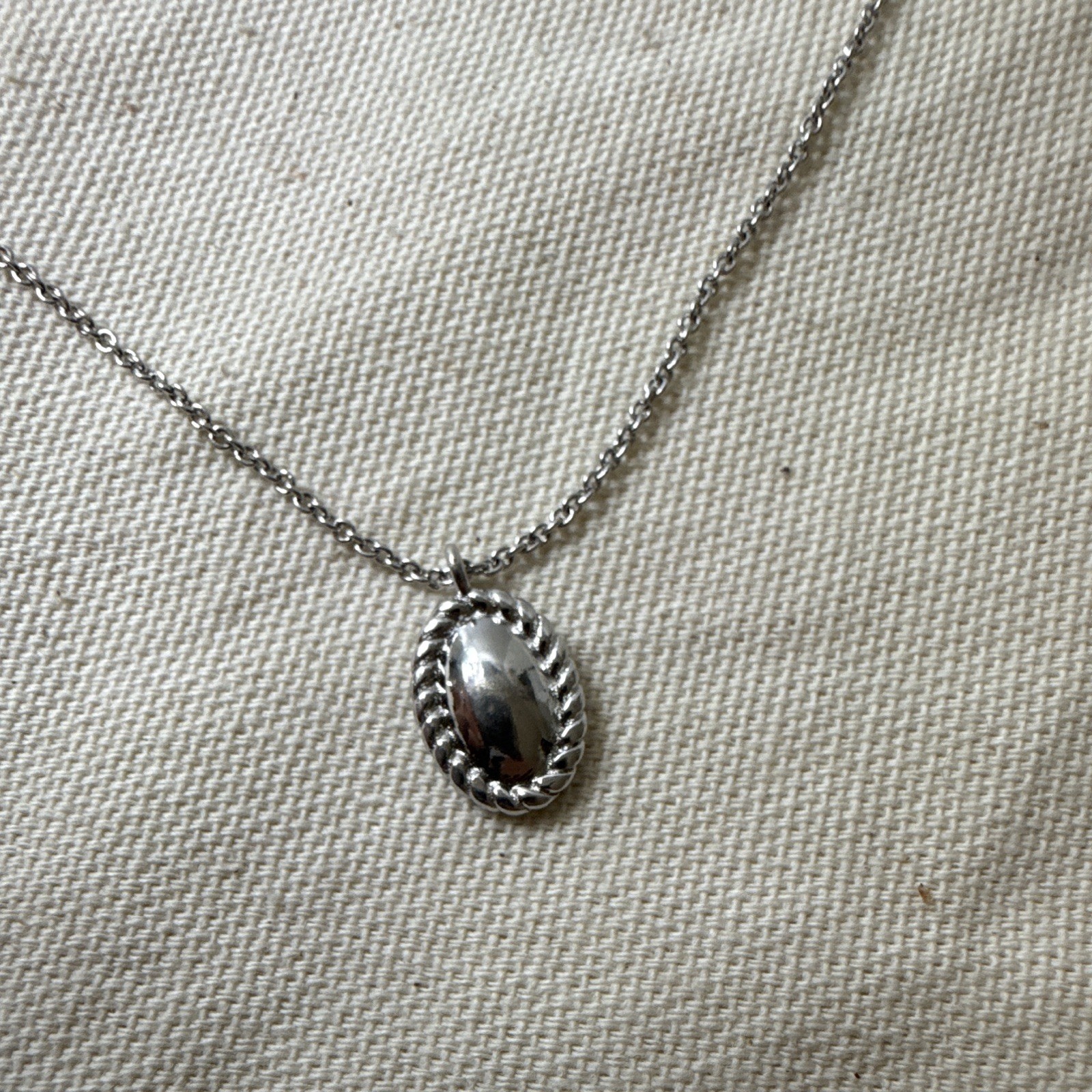 Sterling forever Silver Layered Necklace Set Metal Bar & Oval Pendant