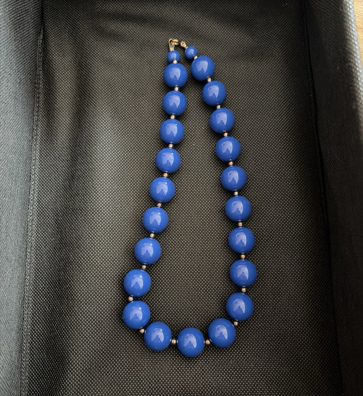 Blue Plastic Beaded Necklace, Ball/Bead Chain