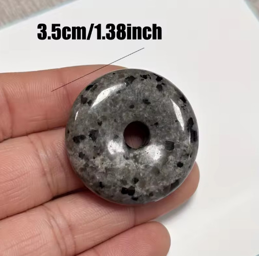 Natural Yooperlite Circle Flame Donut Pendant UV Reactive Amulet Unisex Necklace