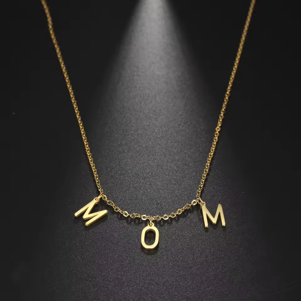 Custom Words Name Letters Necklace Numbers Choker Chain Adjustable Silver Gold