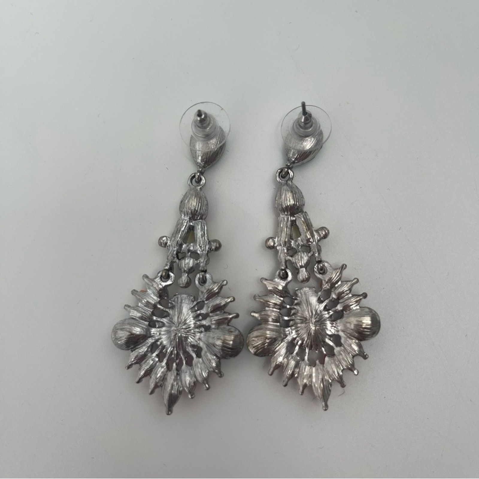 BOUTIQUE Earrings Drop Dangle Rainbow Pastel Silver Gemstone Rhinestone Cocktail
