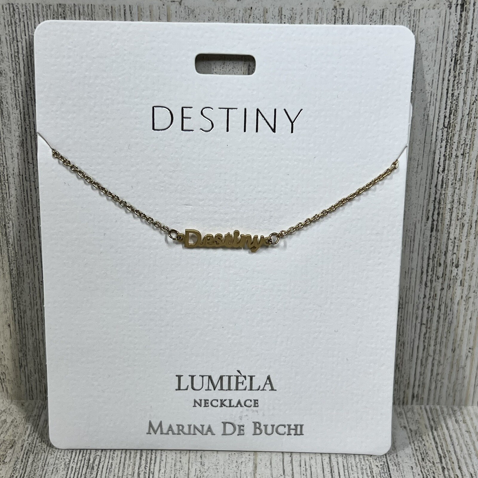 Lumiela “DESTINY” Necklace Gold Color 15”-20” Nickel Free Marina De Buchi NEW