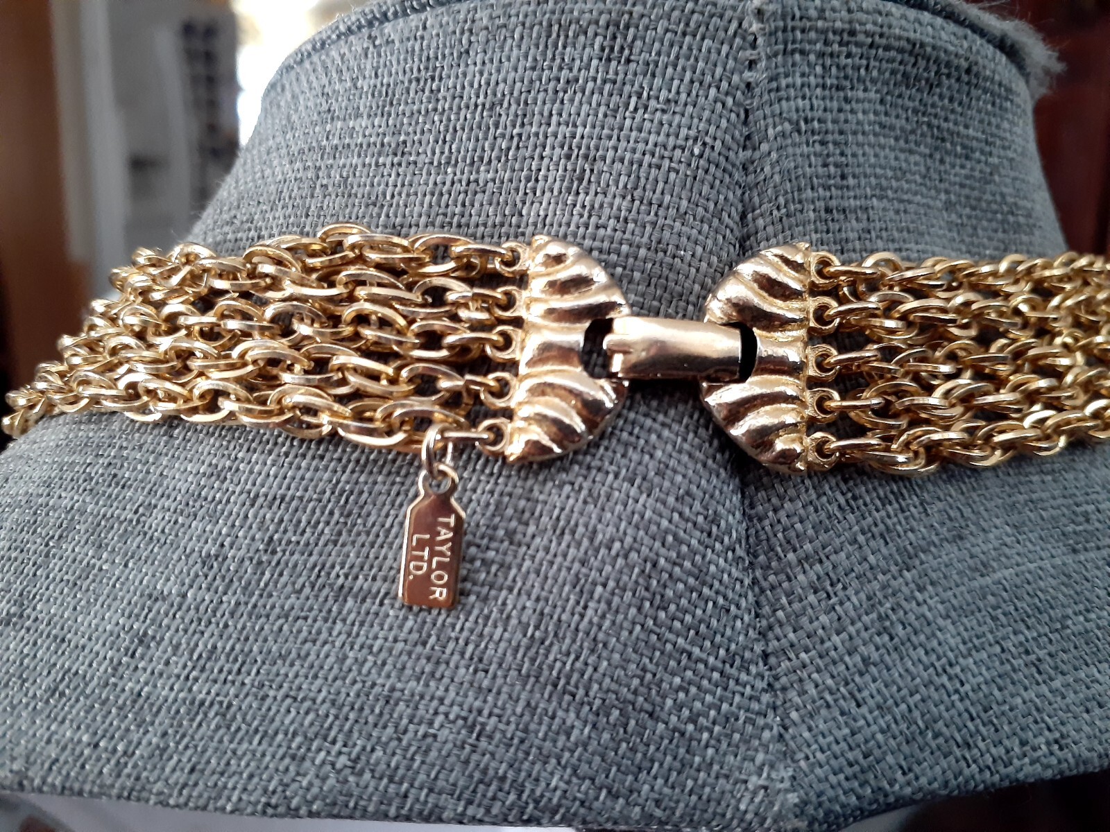 Taylor LTD Gold tone Multi chain Layered Waterfall Necklace
