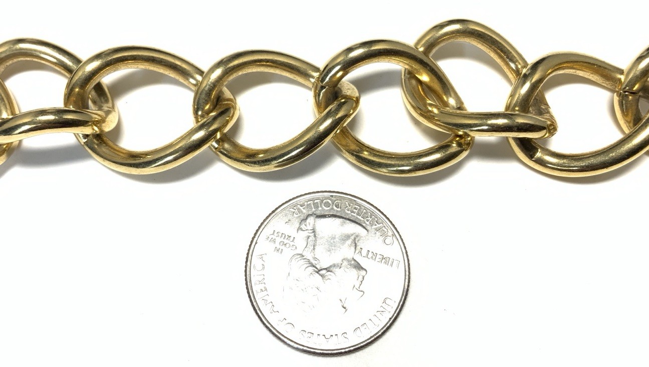 Monet Gold Tone Oval Link Chain Bracelet 8-inches LX111
