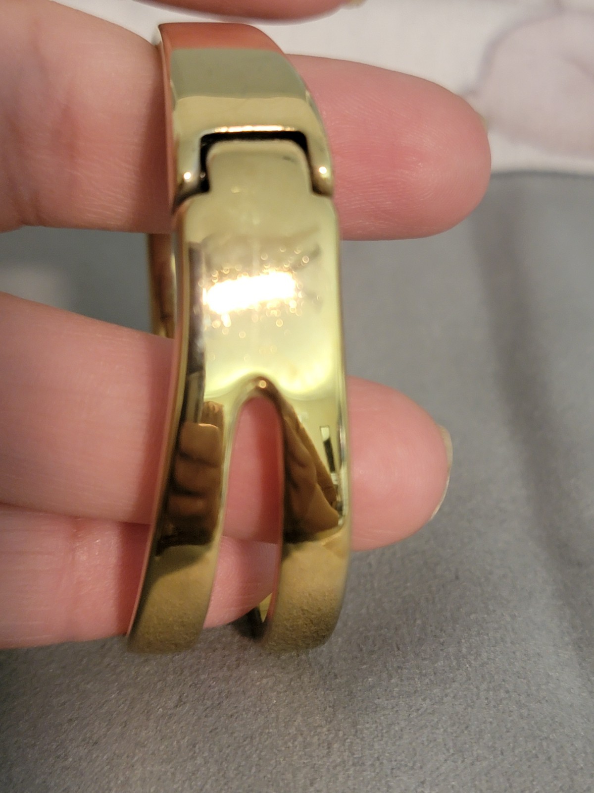 UNO de 50 ‘SER ORIGINAL’ 18k Gold Plated Rigid Hinged Bracelet $270