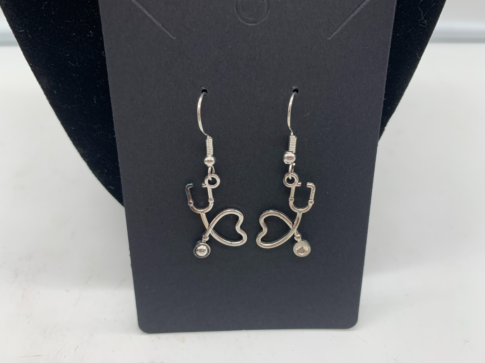 Metal Silver Stethoscope Dangle Earring Set DD01B10120