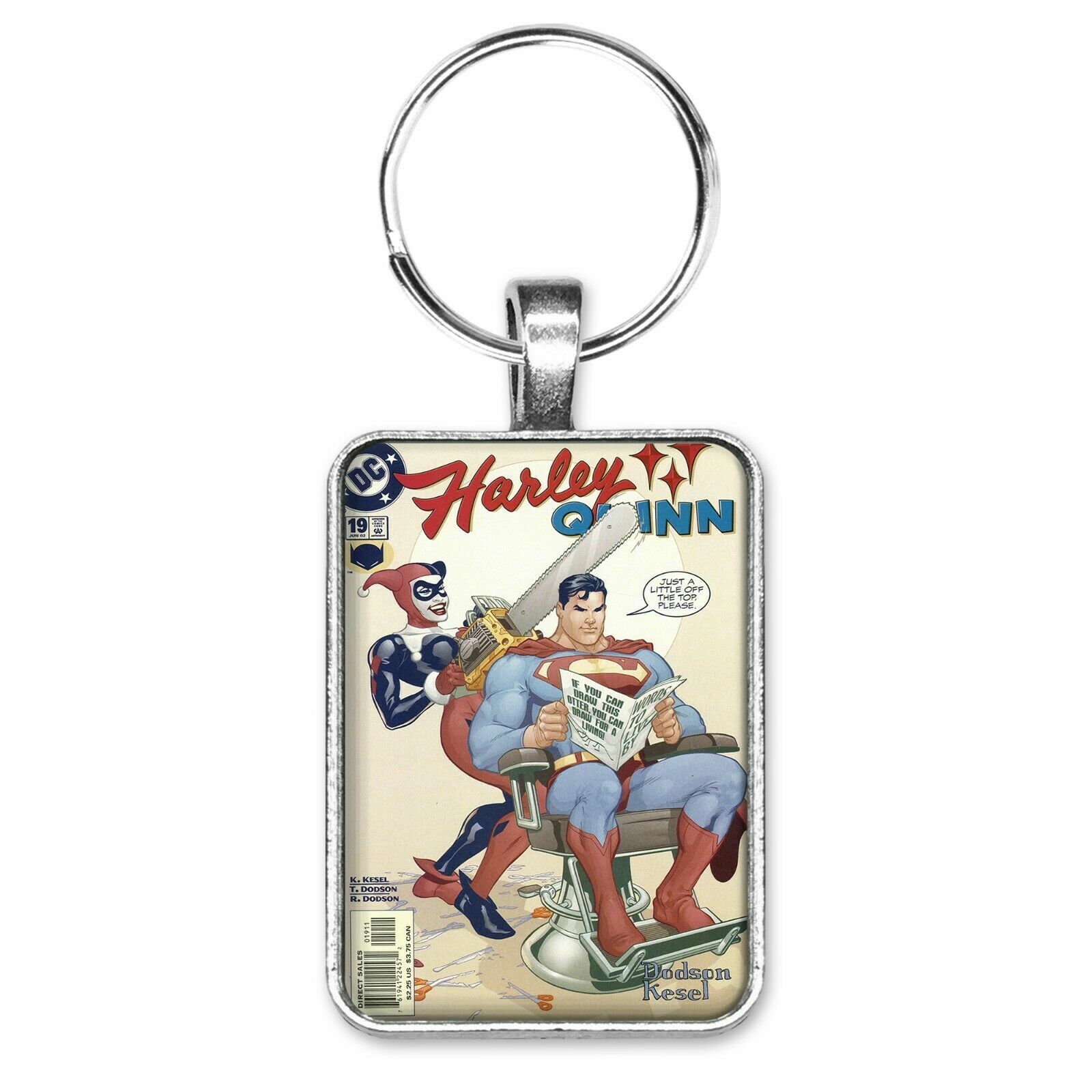 Harley Quinn #19 SUPERMAN HAIRCUT Terry Dodson COVER Key Ring or Necklace COMIC