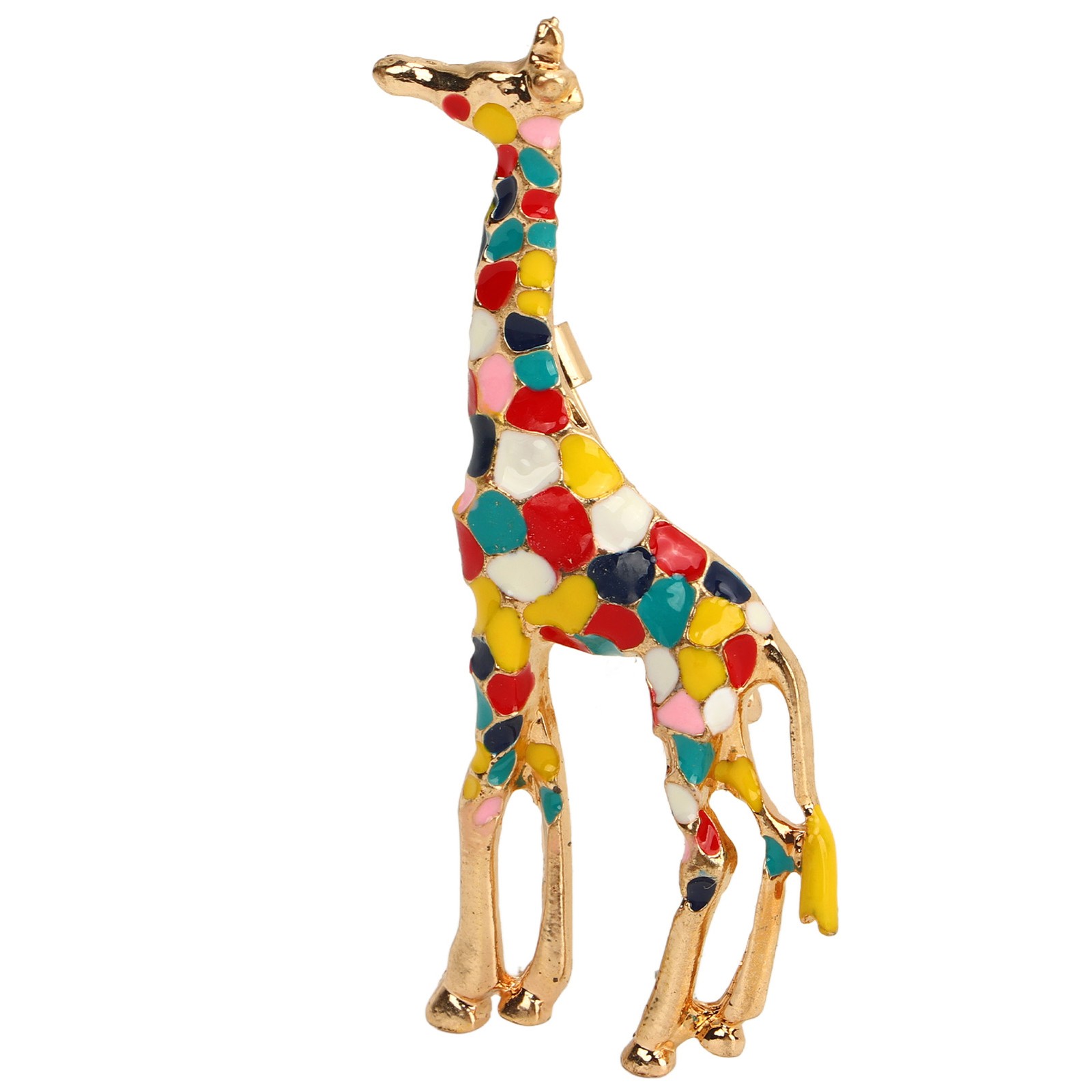 4Pcs Cartoon Giraffe Brooch Exquisite Colorful Elegant Aluminum Alloy Fashion