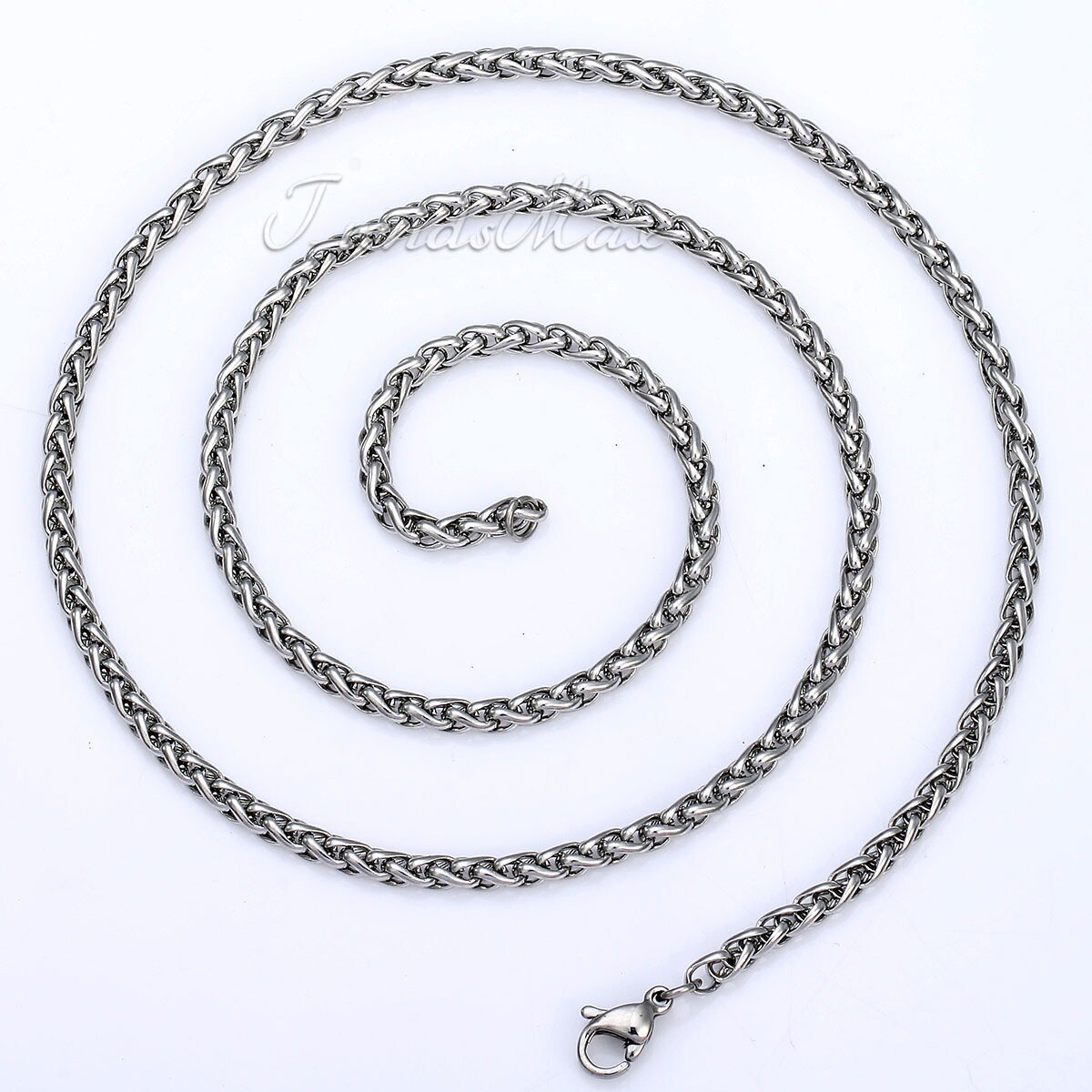 4/5MM Wheat Link Chain Stainless Steel Necklace Mens Womens 18/20/22/24/28 inch
