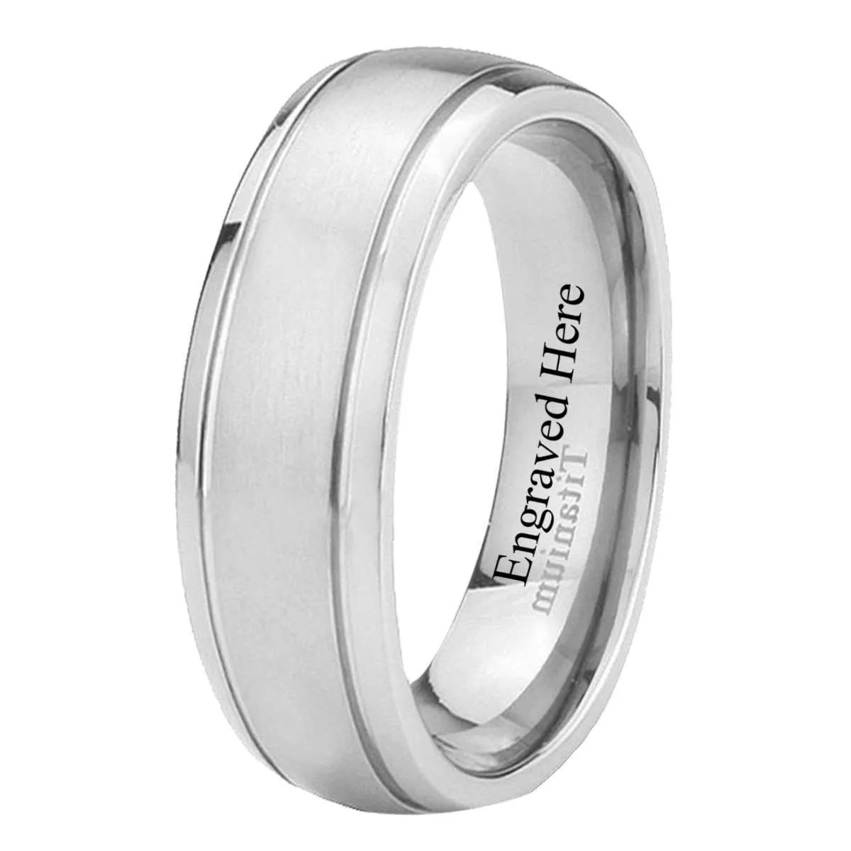 5mm 8mmTitanium Satin Classic Dome Comfort Fit Men Band Ring Size 4 to 13