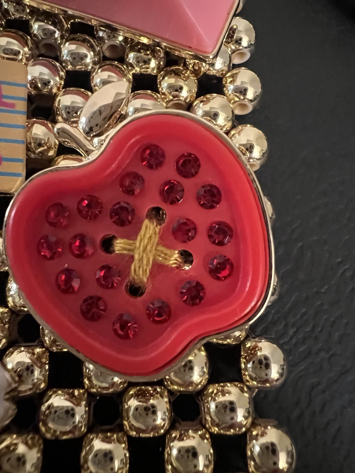 Betsey Johnson Necklace Gold Tone Chain Best In Class Detachable Brooch Tie NWT