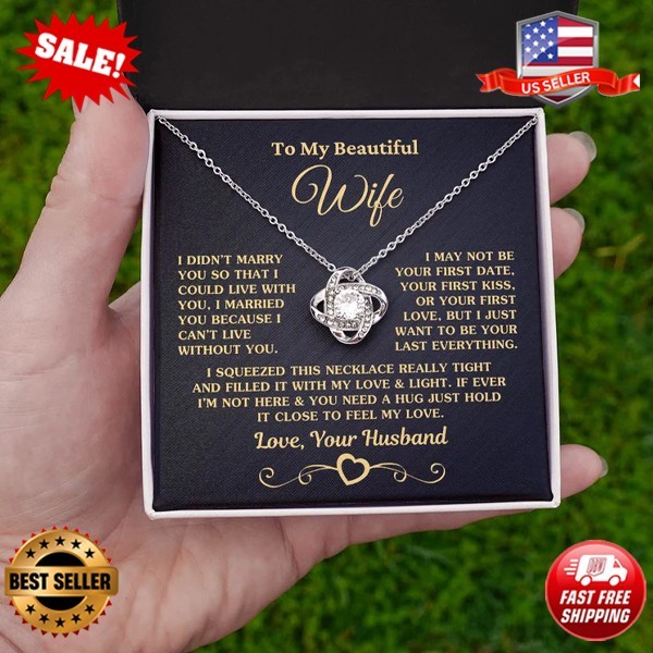 Gift for Wife – I Can’t Live Without You, I Love You, Necklace for Wife
