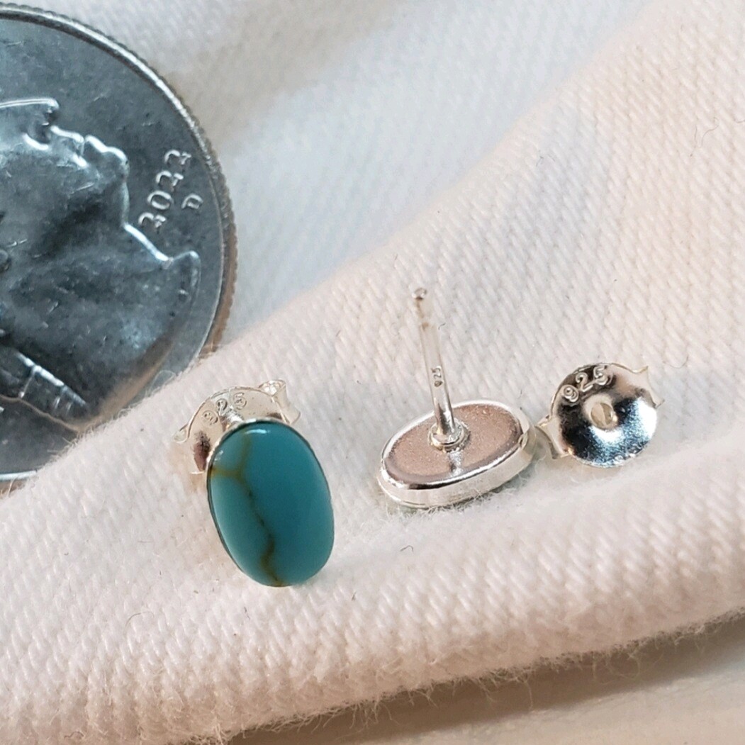 Sterling Silver Turquoise CZ Studs Earrings western BUNDLE boho Fairy celestial