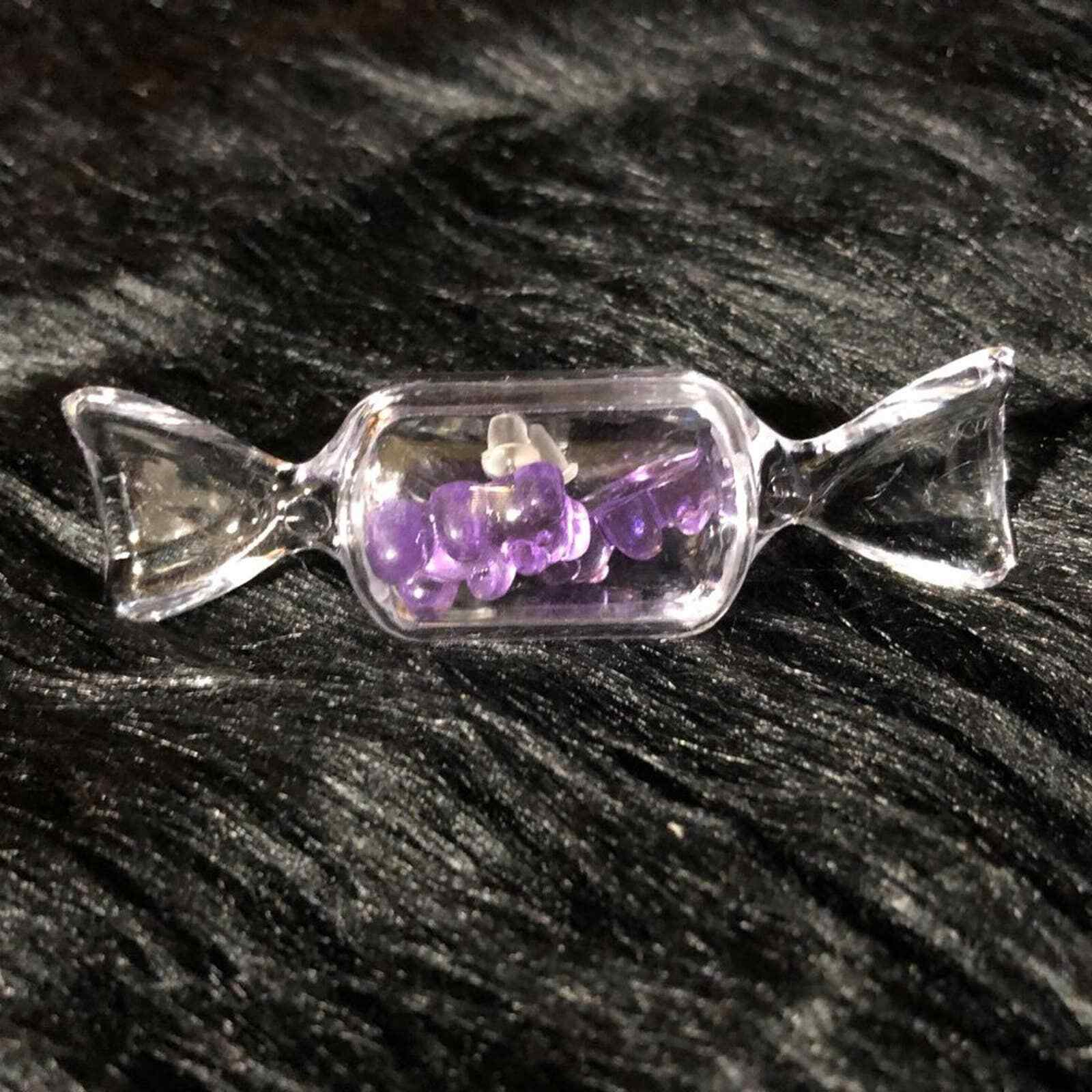 Candy Colored Resin Gummy Bear Stud Earring Pair in Clear Candy Shaped Box~~NWOT